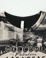 Vintage Y2K 2000s Reserved All Over Las Vegas Print T-Shirt - S