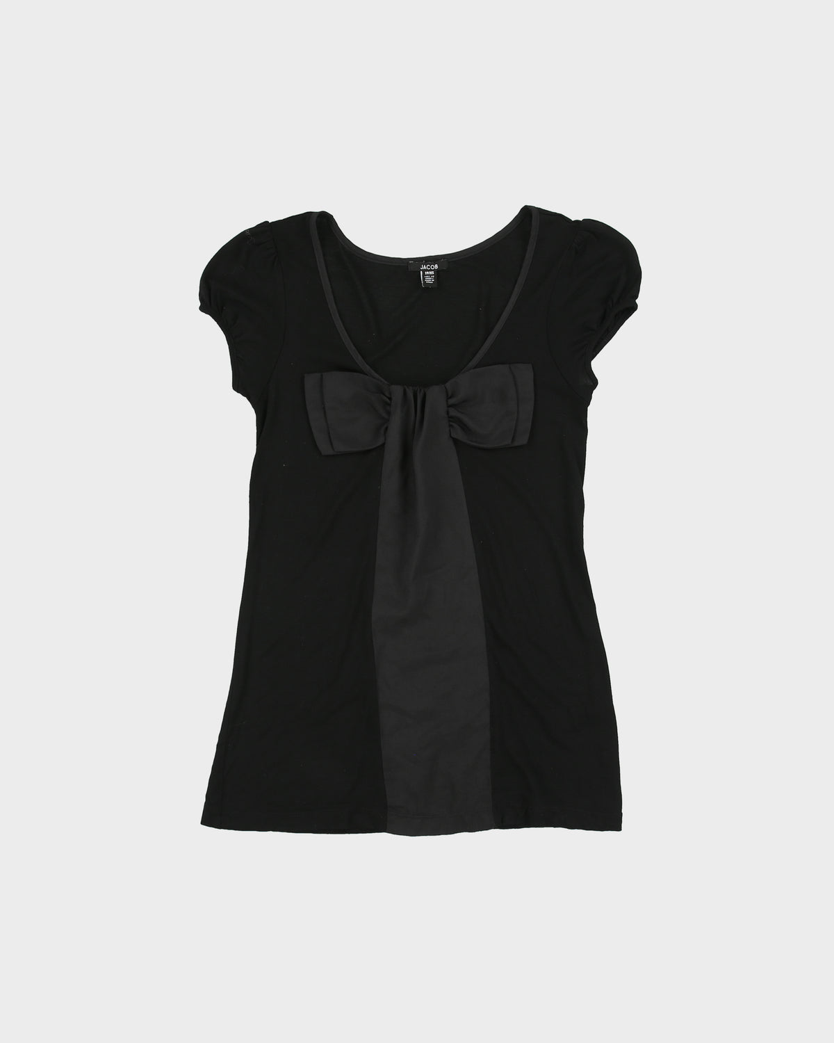 Vintage Y2K 2000s Jacob Oversized Bow Cap Sleeve T-shirt - XS