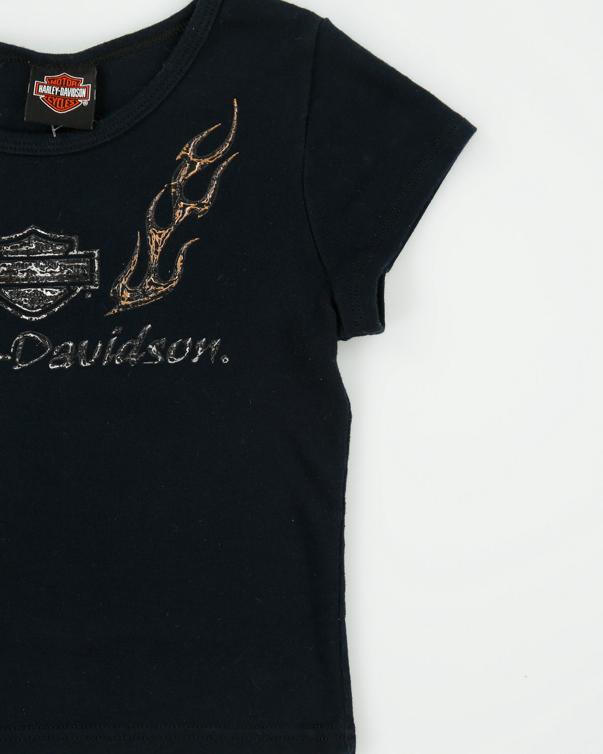 Vintage Y2K 2000s Harley Davidson 3D Logo Cap Sleeve T-shirt - M
