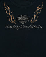 Vintage Y2K 2000s Harley Davidson 3D Logo Cap Sleeve T-shirt - M