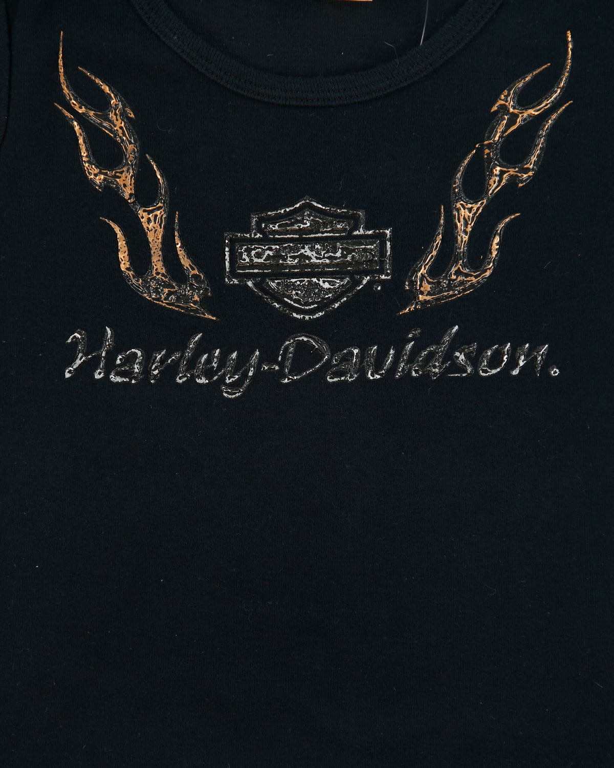 Vintage Y2K 2000s Harley Davidson 3D Logo Cap Sleeve T-shirt - M