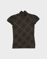 Vintage Y2K 2000s Ricki's Checked High Neck Top - S