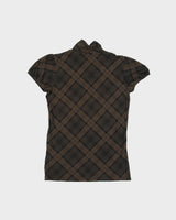 Vintage Y2K 2000s Ricki's Checked High Neck Top - S