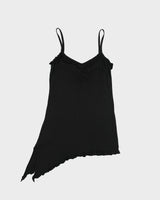 Vintage Y2K 2000s Sati Creation Asymmetric Hem Ruffle Cami Top - XS