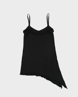 Vintage Y2K 2000s Sati Creation Asymmetric Hem Ruffle Cami Top - XS