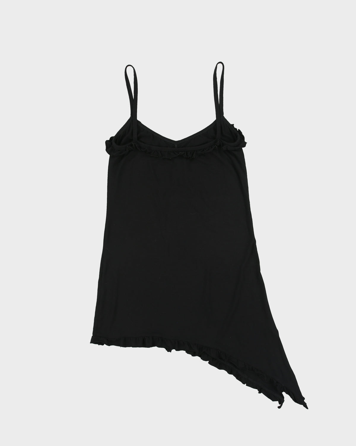 Vintage Y2K 2000s Sati Creation Asymmetric Hem Ruffle Cami Top - XS
