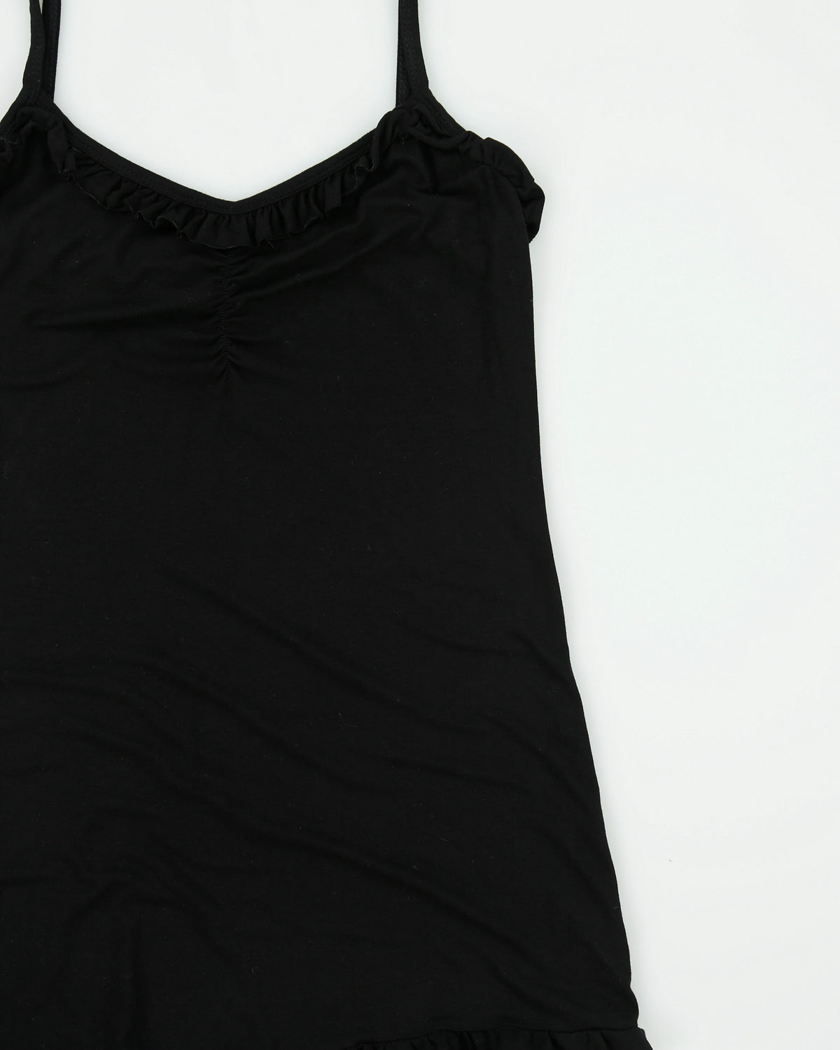 Vintage Y2K 2000s Sati Creation Asymmetric Hem Ruffle Cami Top - XS