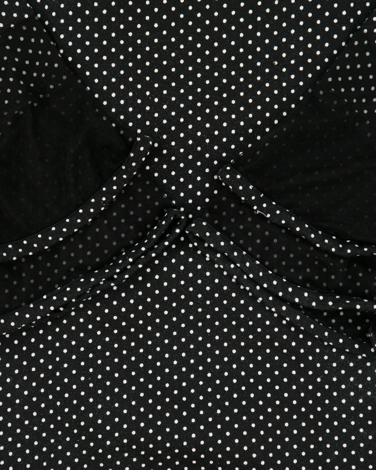 Vintage Y2K 2000s Miss World Polka Dot Bow Detail Lace Cut-out Top - M