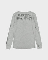Vintage Y2K 2000s Harley Davidson Jewelled Snap Button Long Sleeve T-shirt - L