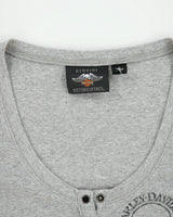 Vintage Y2K 2000s Harley Davidson Jewelled Snap Button Long Sleeve T-shirt - L