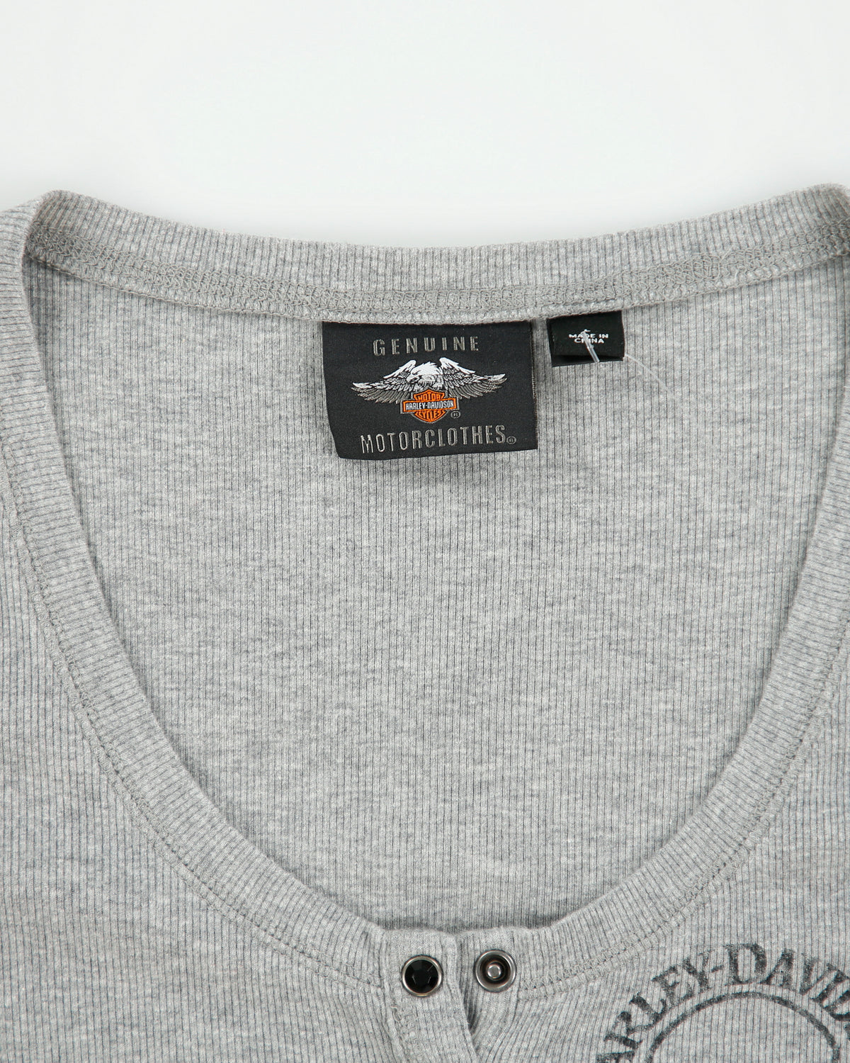 Vintage Y2K 2000s Harley Davidson Jewelled Snap Button Long Sleeve T-shirt - L
