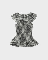 Vintage Y2K 00s Sash Mesh Plisse Ruffle Sleeveless Blouse - M