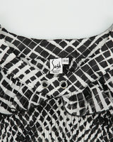 Vintage Y2K 00s Sash Mesh Plisse Ruffle Sleeveless Blouse - M