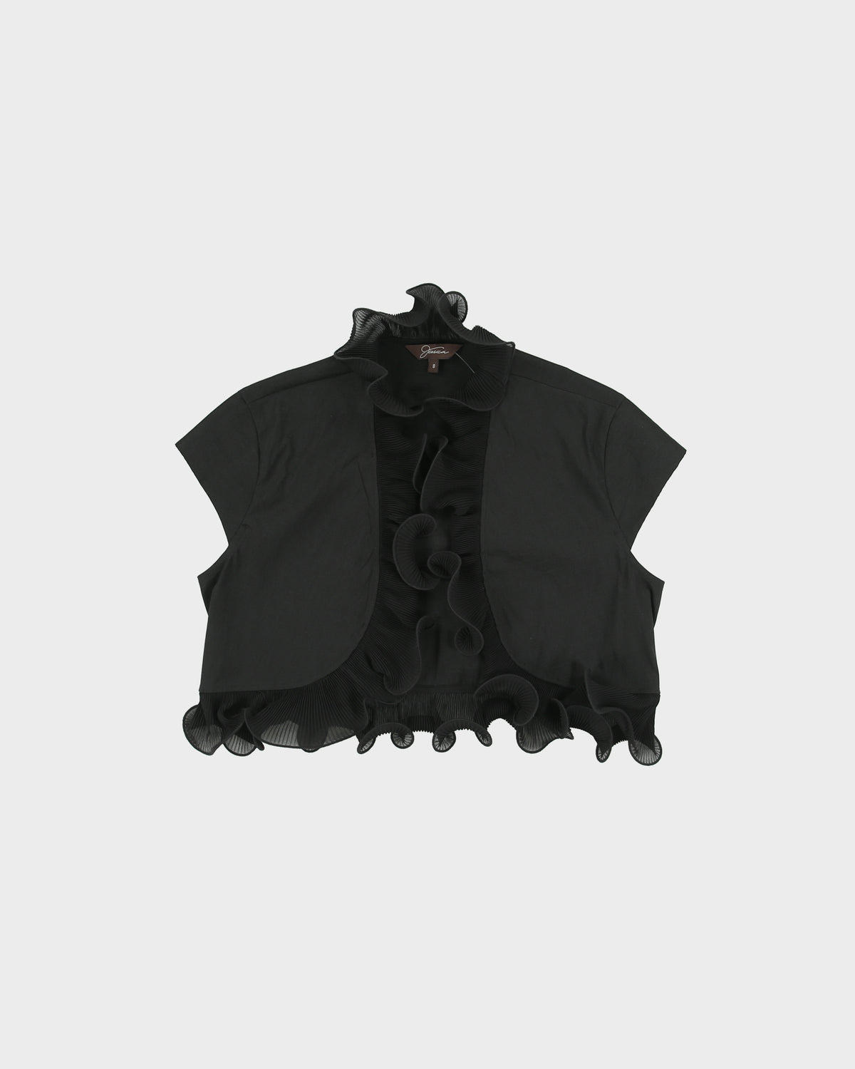 Vintage Y2K 00s Jessica Ruffle Trim Cap Sleeve Bolero - M