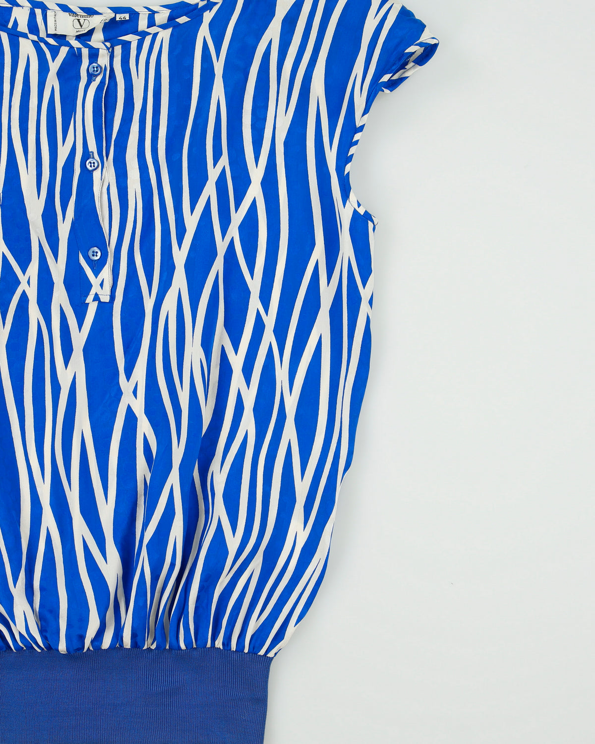 Vintage 1980s Valentino Miss V Shoulder Pad Silk Blouse - M