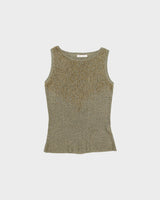 Vintage Y2K 00s Hua Fu Fine Knit Sparkly Beaded Sleeveless Top - S