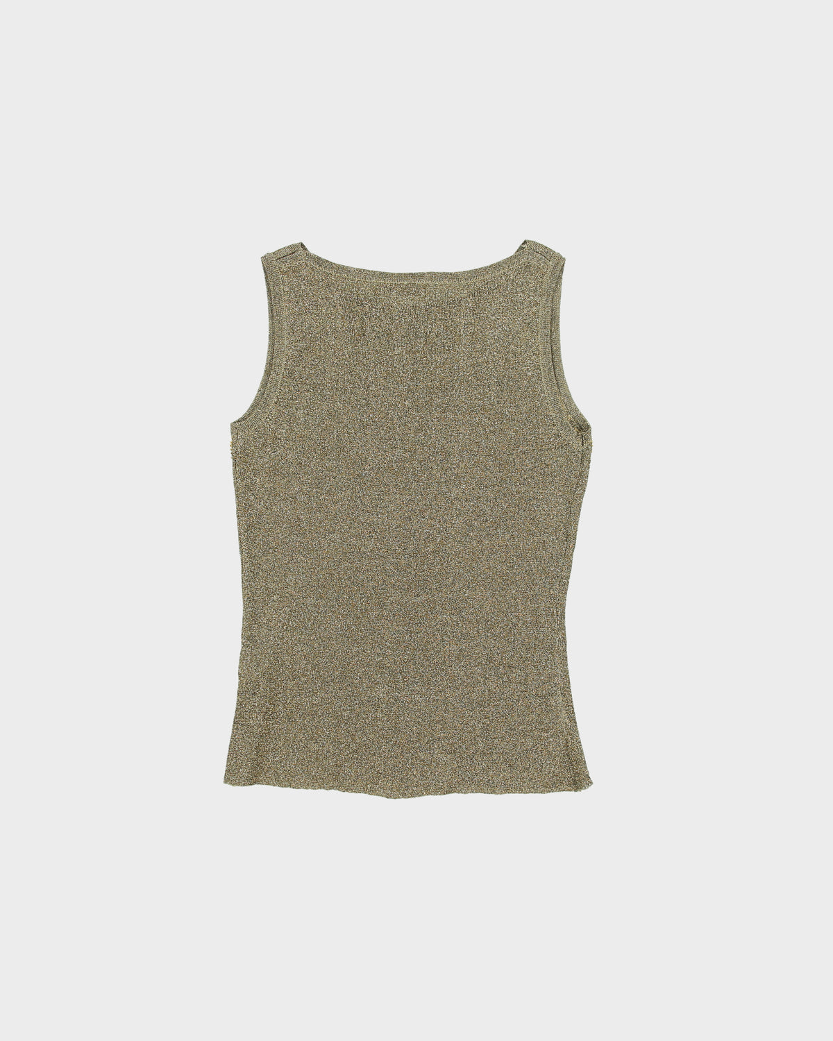 Vintage Y2K 00s Hua Fu Fine Knit Sparkly Beaded Sleeveless Top - S