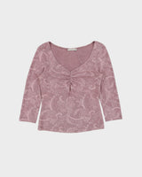 Vintage Y2K 00s Moa Moa Textured 3/4 Length Sleeve Top - M