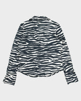 Vintage 1990s Energy Zebra Print Exaggerated Sleeve Blouse - L