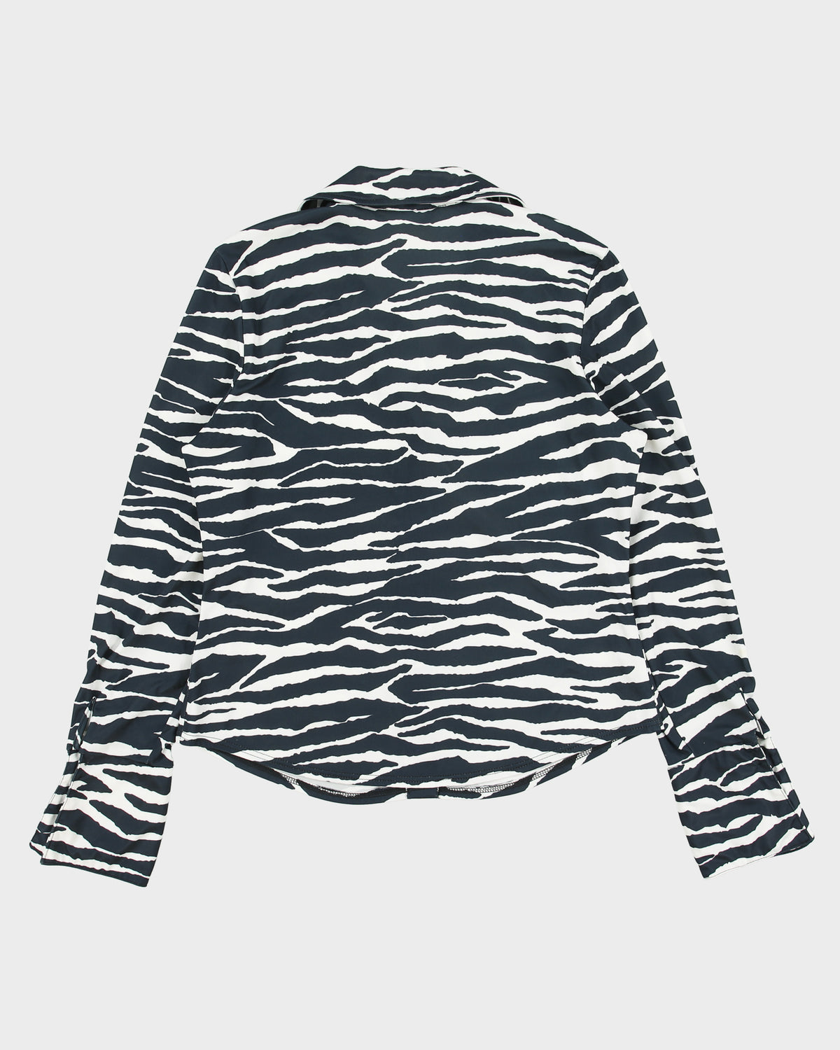 Vintage 1990s Energy Zebra Print Exaggerated Sleeve Blouse - L