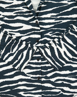 Vintage 1990s Energy Zebra Print Exaggerated Sleeve Blouse - L