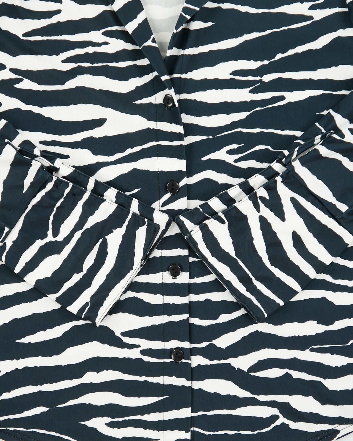Vintage 1990s Energy Zebra Print Exaggerated Sleeve Blouse - L