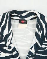 Vintage 1990s Energy Zebra Print Exaggerated Sleeve Blouse - L