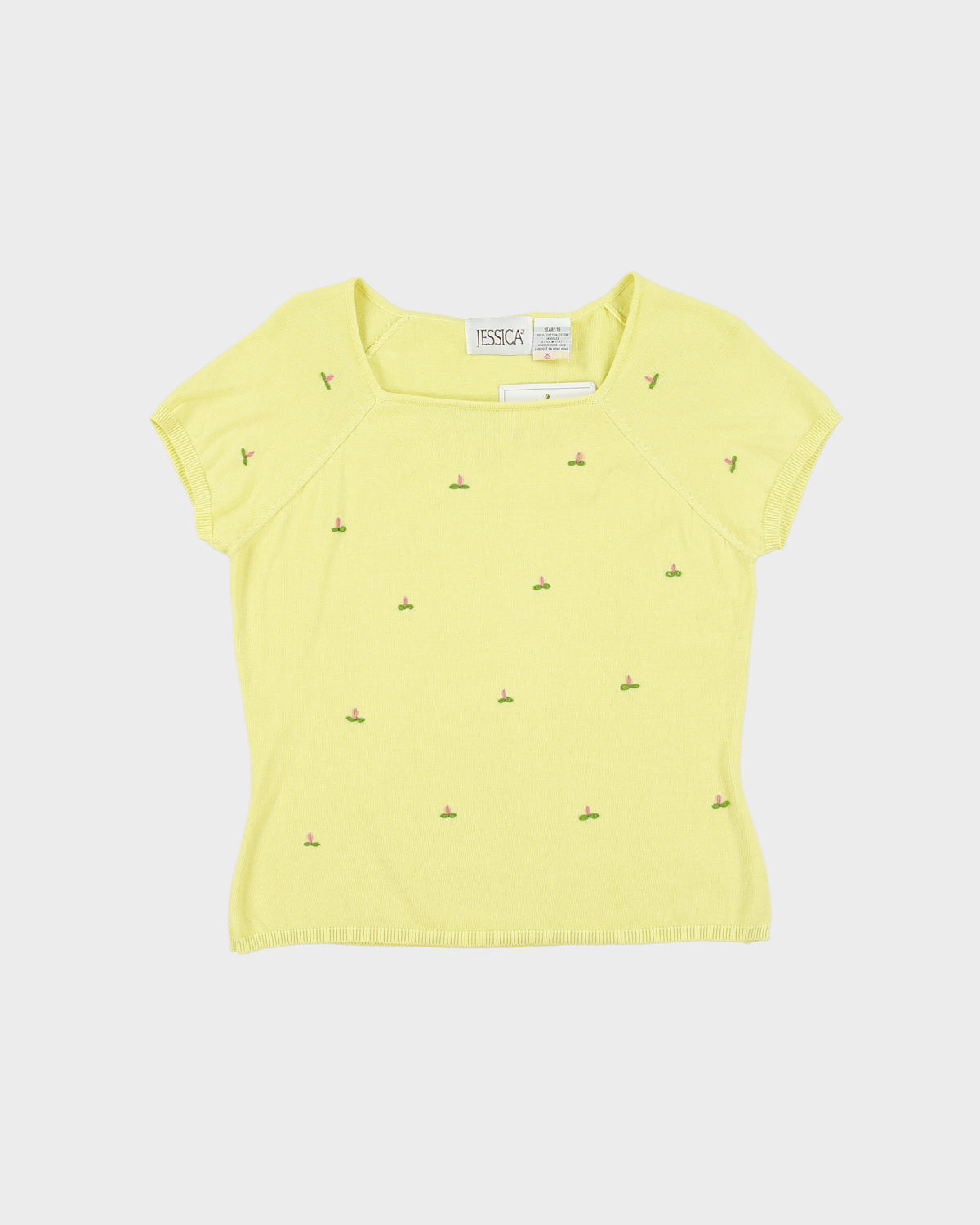 DSWT 1990s Jessica Floral Short Sleeve Knit Top - M