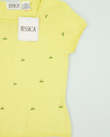 DSWT 1990s Jessica Floral Short Sleeve Knit Top - M