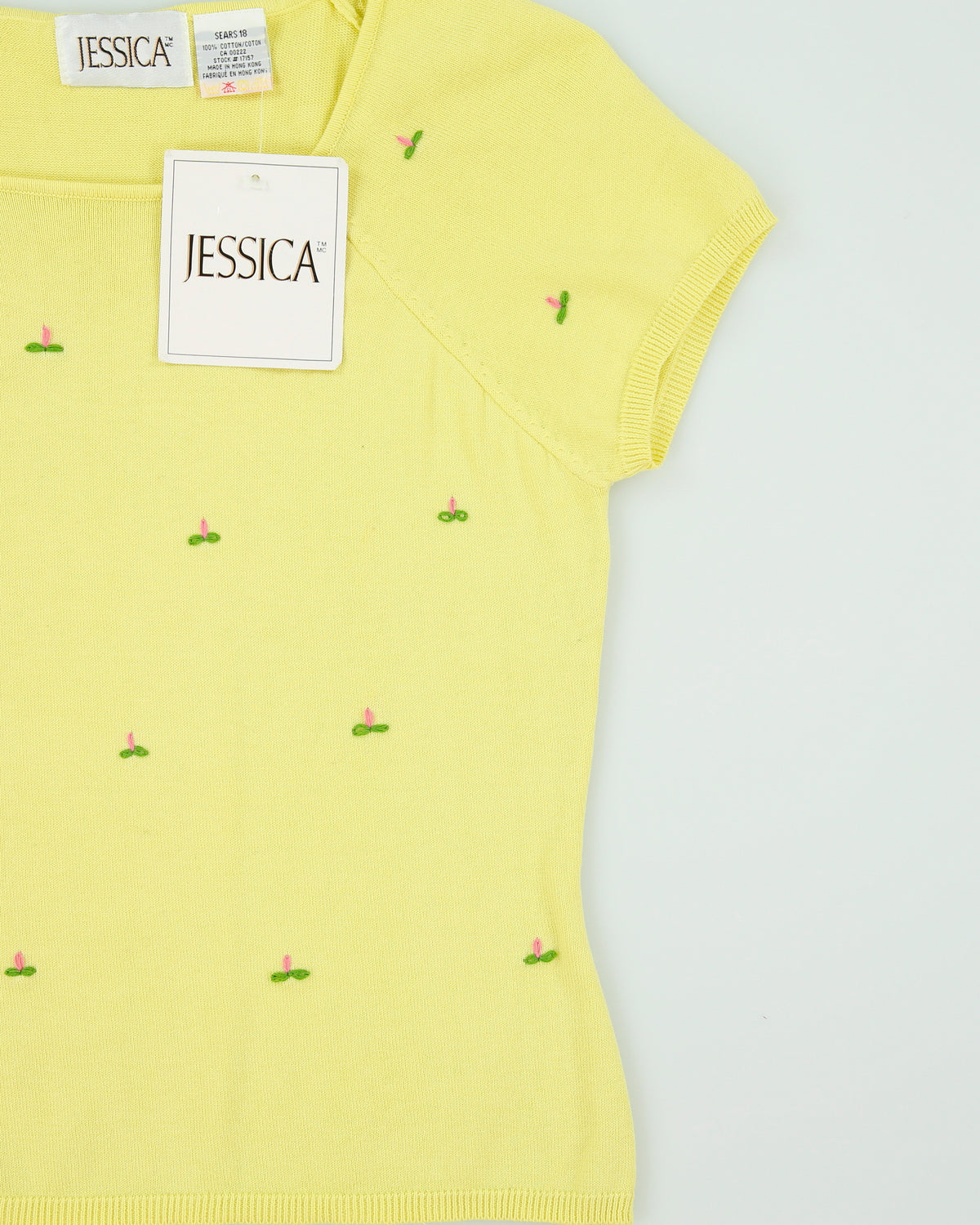 DSWT 1990s Jessica Floral Short Sleeve Knit Top - M