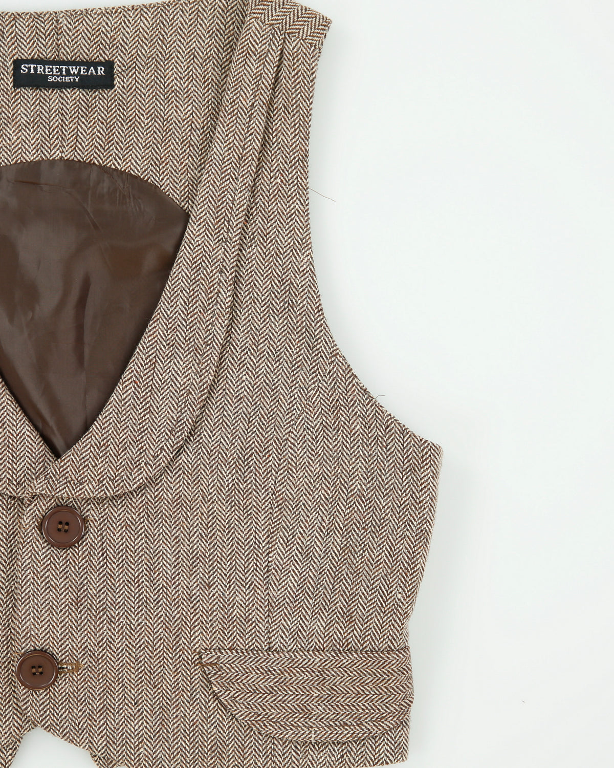 Vintage Y2K 00s Streetwear Society Wool Blend Waistcoat Top - M
