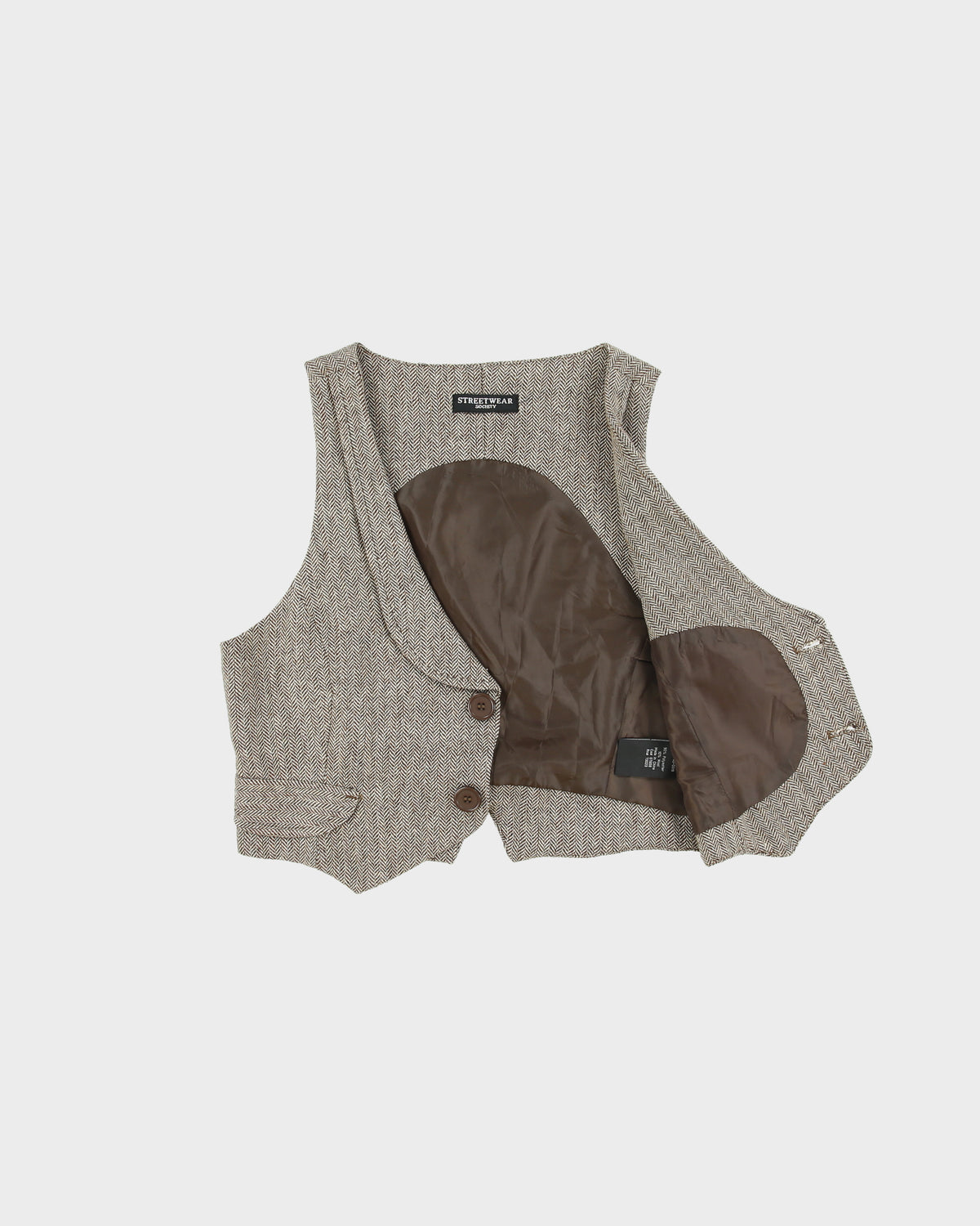 Vintage Y2K 00s Streetwear Society Wool Blend Waistcoat Top - M