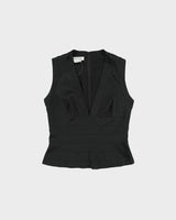 Vintage 1990s Kay Unger Silk Panelled Sleeveless Blouse - M