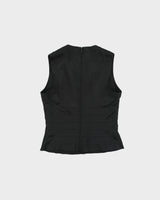 Vintage 1990s Kay Unger Silk Panelled Sleeveless Blouse - M