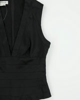 Vintage 1990s Kay Unger Silk Panelled Sleeveless Blouse - M