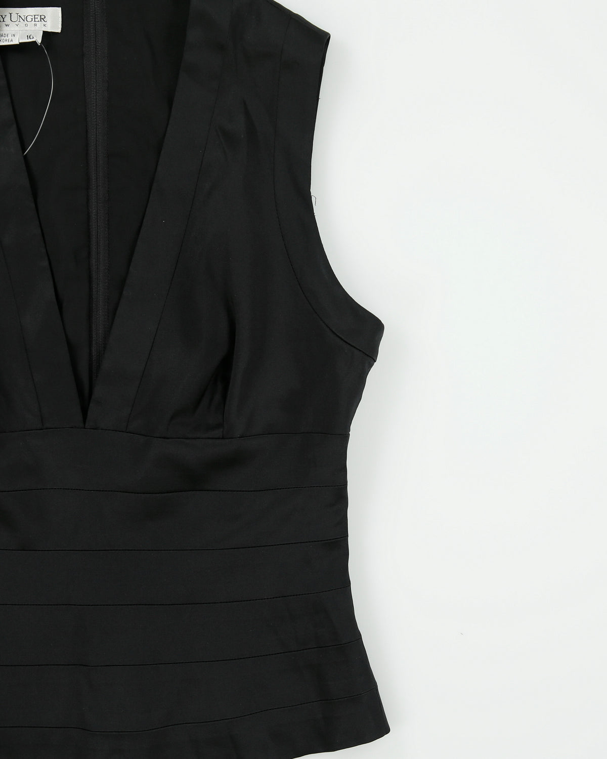 Vintage 1990s Kay Unger Silk Panelled Sleeveless Blouse - M