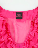 Vintage Y2K 00s 2b Bebe Hook &amp; Eye Ruffle Collar Sleeveless Blouse - M