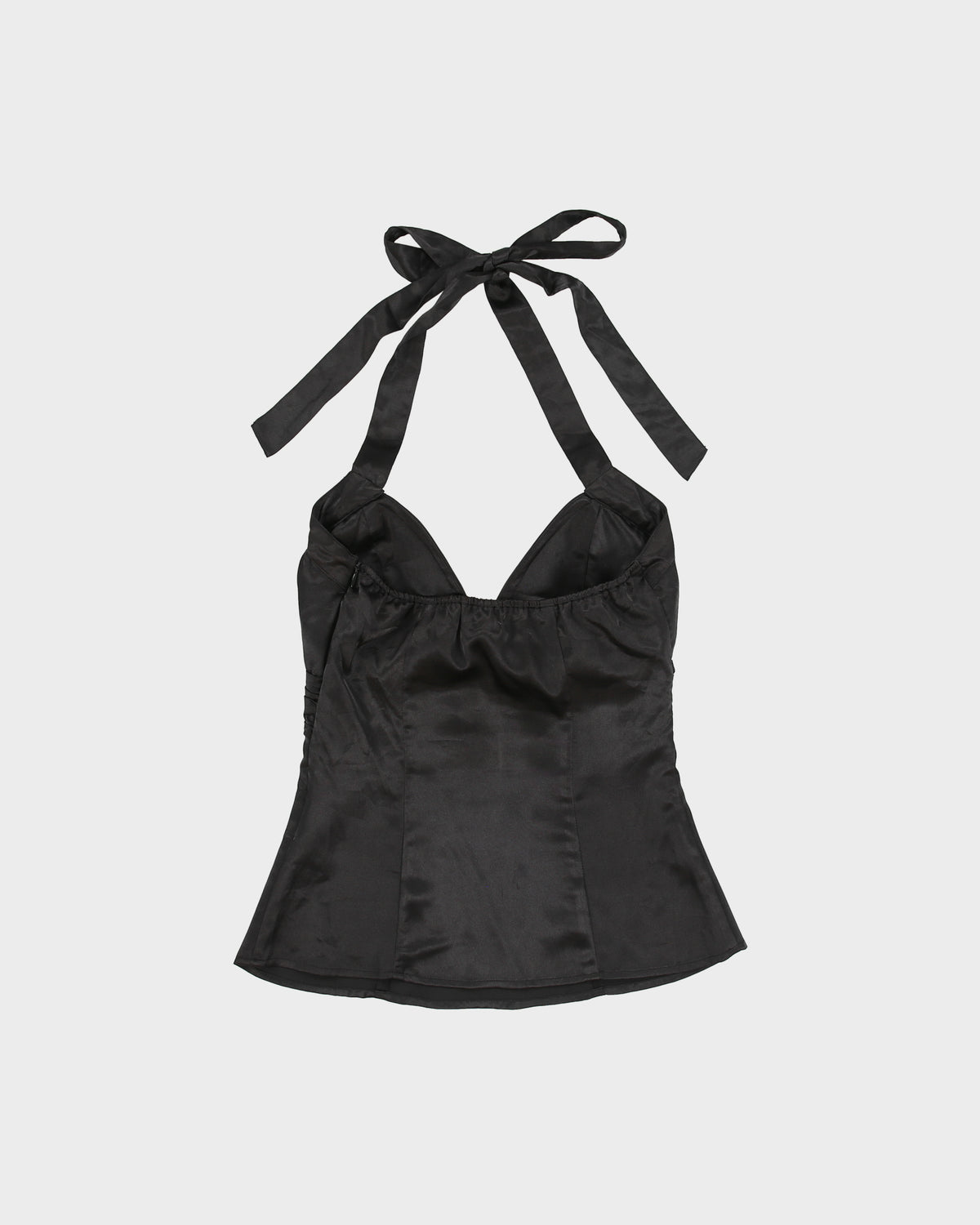 Vintage Y2K 00s Sugar Tart Satin Button Detail Halter Neck Top - S