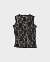Vintage 1990s Beechers Brook V-neck Lace Sleeveless Top - S