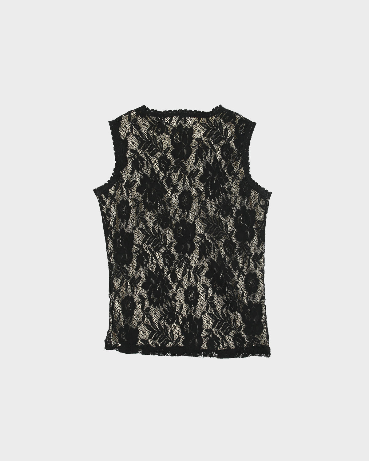 Vintage 1990s Beechers Brook V-neck Lace Sleeveless Top - S
