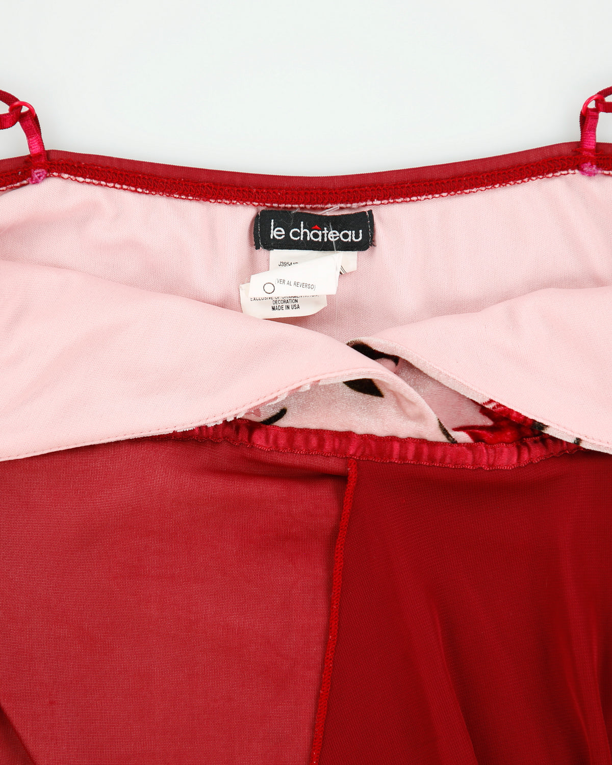 Vintage Y2K 00s Le Chateau Floral Velvet Detail Cami - S