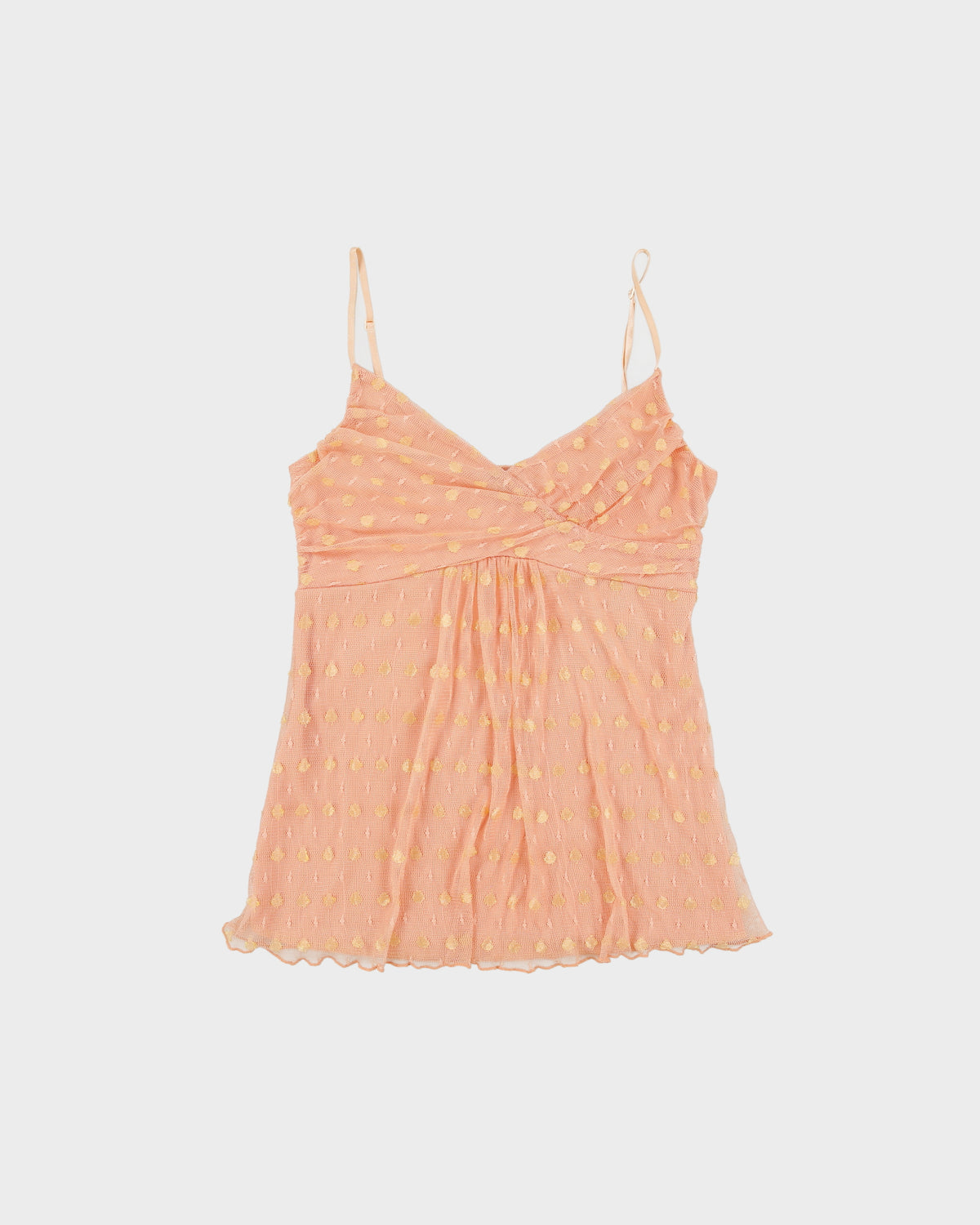 Vintage 1990s Essence Polka Dot Lined Mesh Cami - S