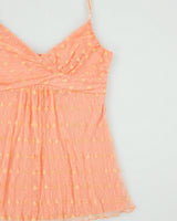 Vintage 1990s Essence Polka Dot Lined Mesh Cami - S