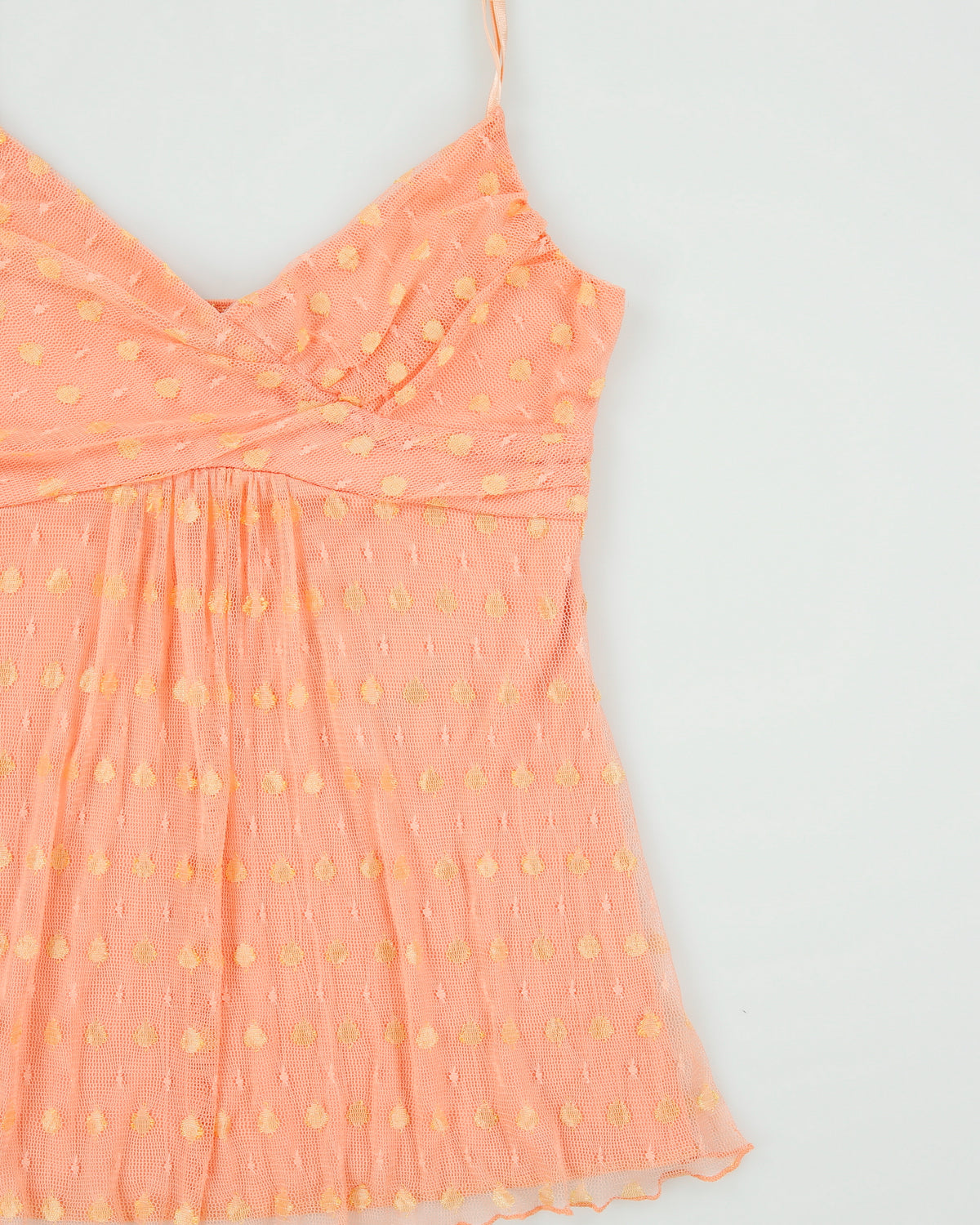 Vintage 1990s Essence Polka Dot Lined Mesh Cami - S