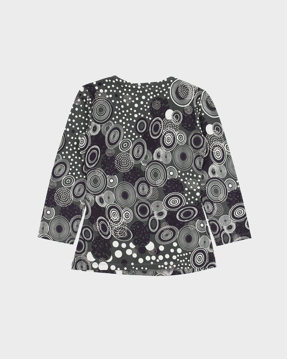 Vintage Y2K 00s A&amp;K Designs Spotty O Ring Faux Wrap 3/4 Sleeve Top - S