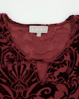 Vintage 1990s Laura Sheer Velvet Detail Flare Sleeve Blouse - M