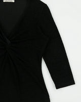 Vintage 1990s Zokai Textured Twist Front 3/4 Sleeve Top - M