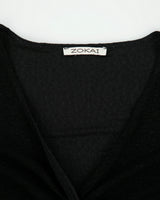 Vintage 1990s Zokai Textured Twist Front 3/4 Sleeve Top - M