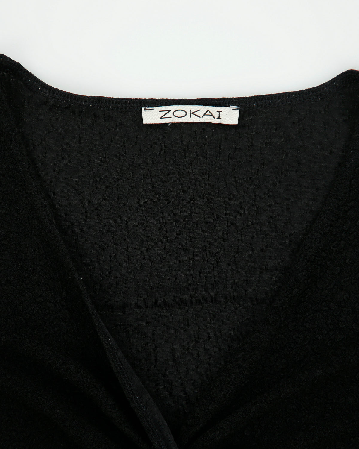 Vintage 1990s Zokai Textured Twist Front 3/4 Sleeve Top - M