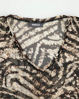 Vintage Y2K 00s Mexx V-neck Mesh Long Sleeve Top - S